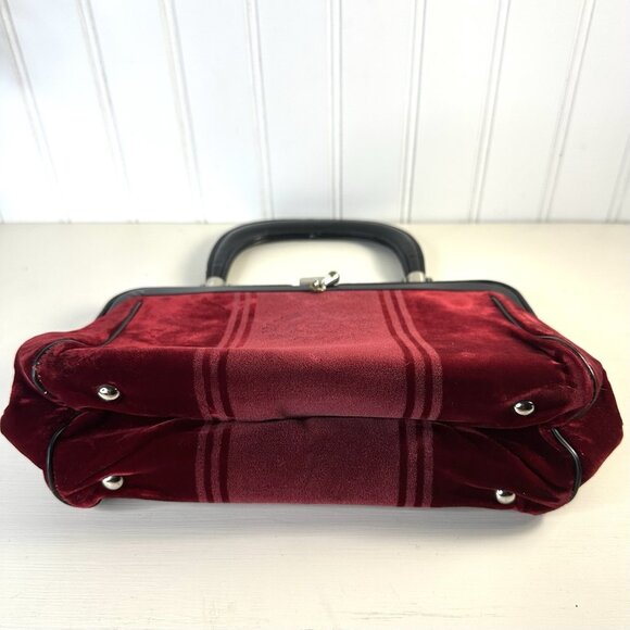 Vintage Doctor Handbag Purse Red Bevilacqua Velvet - Picture 7 of 10